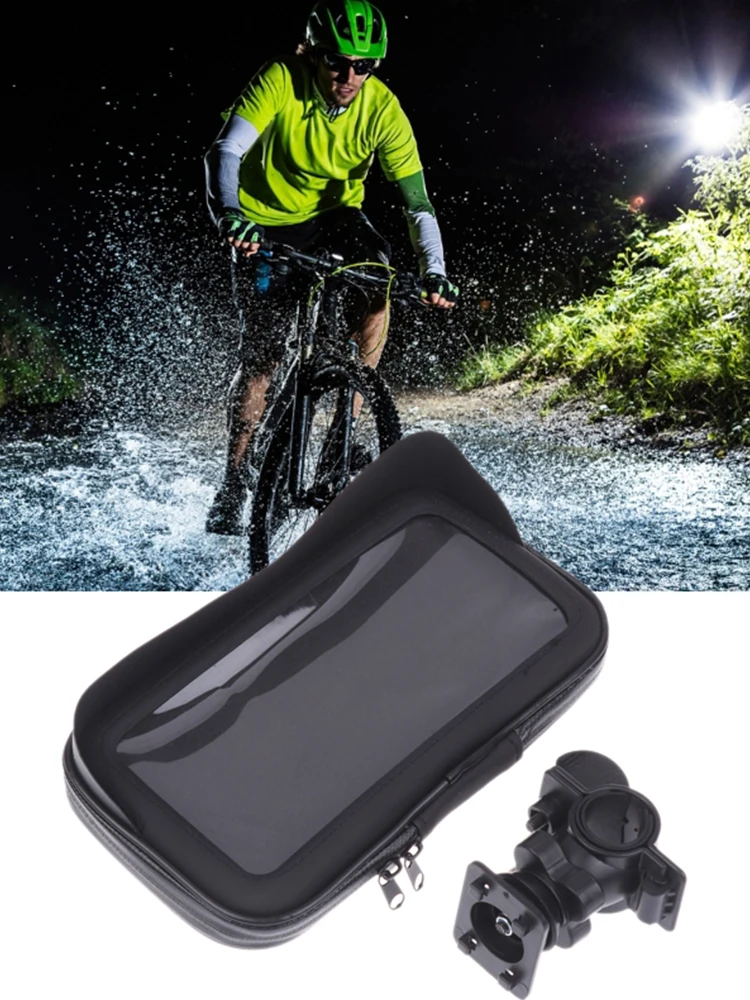 AliExpress NONE Motorcycle Handlebar Mount Phone Holder Waterproof Bike Phone Pouch With Sunvisor Rain Cover 360 Degree Rotating