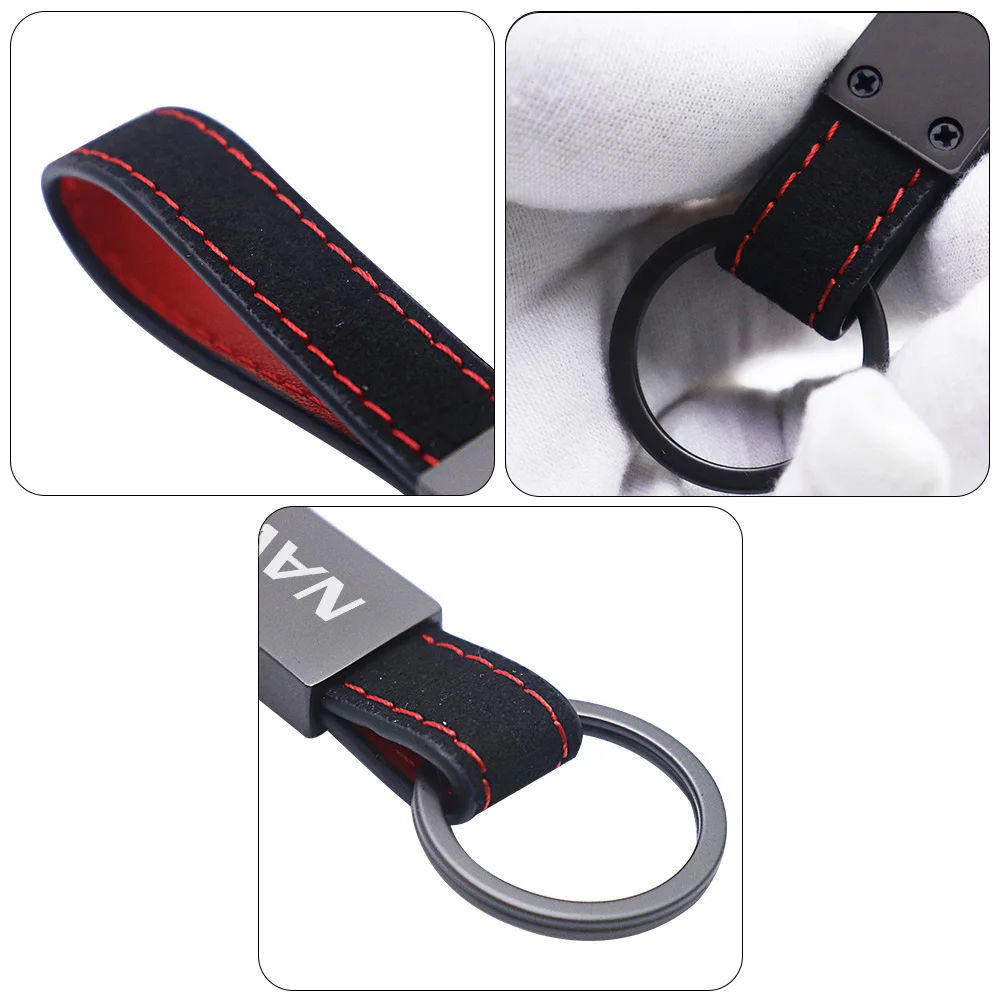 for Nissan navara np300 at32 rhd pro-4x n-trek car key chain leather keychain Car Accessories view 4