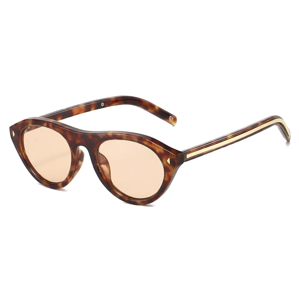 Nieuwe Mode Designer Zonnebril Vrouwen Cat Eye Zonnebril Vrouw Retro Trendy Ovale Klinknagels Brillen Y2K UV400 Shades Gafas - afbeelding 1