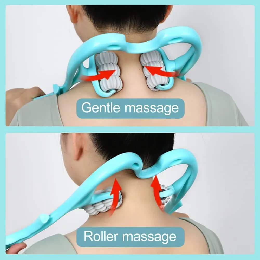 Handheld Neck Massager Trigger Point 6 Balls Roller Massager for Relieve Neck Shoulder Muscle Soreness & Tension Headache