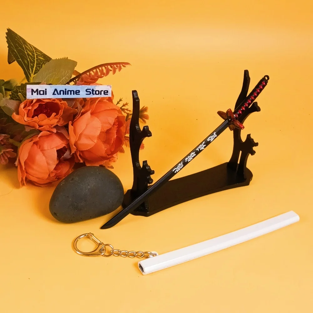 6인치 애니메이션 카타나 키체인 피규어 금속 닌자 칼 검 오리지널 사무라이 검 실제 크기 일본 카타나 무딘 칼 장난감 선물