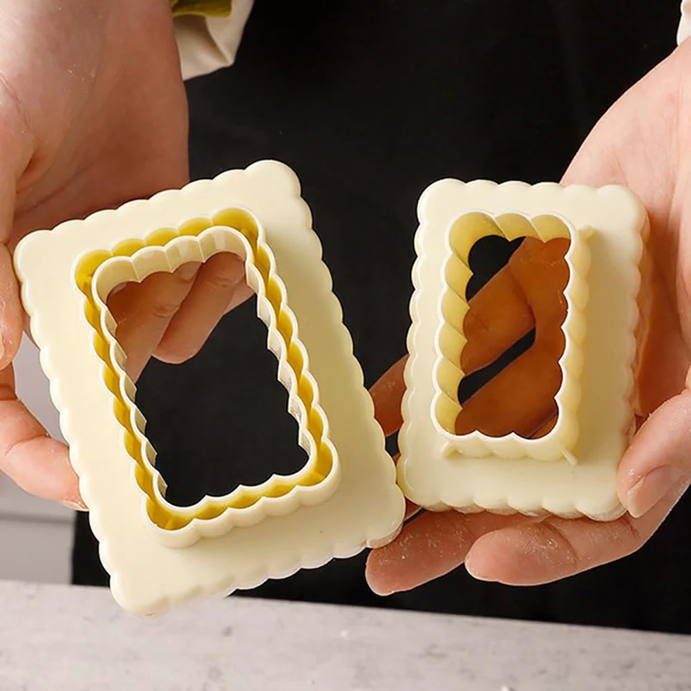 3 pz/set stampi per biscotti quadrati fai da te formine per biscotti fondente taglierine per pasticceria stampi strumenti per la decorazione di torte accessori per la cottura