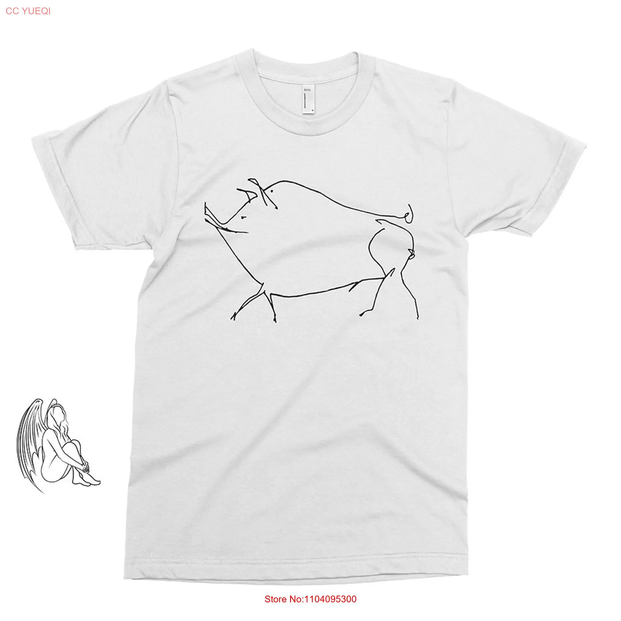 Pig Pablo Picasso T shirt Art Sketch Salvador Dali van Gogh Matisse Mondrian Braque Cute  long or short sleeves