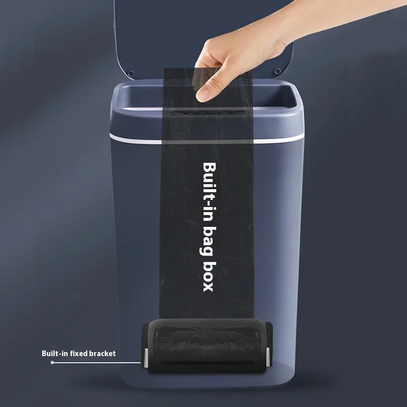 Smart Induction Trash Can For Household Bathroom Bathroom Type-c Charging With Lid Low Noise Fully Automatic Trash Can