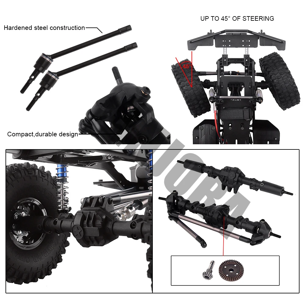 RC Crawler 12.3inch 313mm Wheelbase Frame Chassis for 1/10 RC Climbing Car SCX10 II 90046 90047