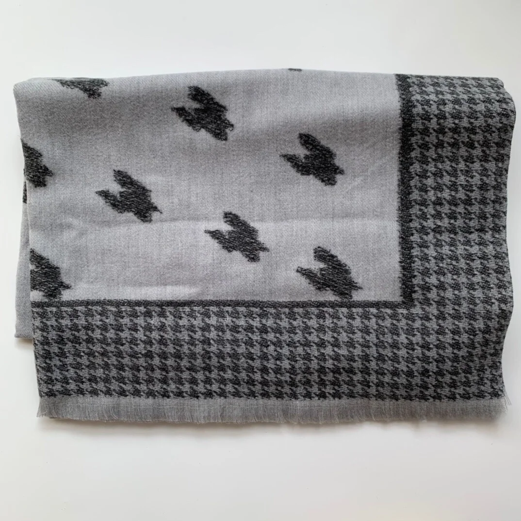 厚手のカシミヤスカーフ女性用チェック柄暖かいネックウォーマー秋冬スタイリッシュなアクセサリーユニセックスロング長方形ウールスカーフ