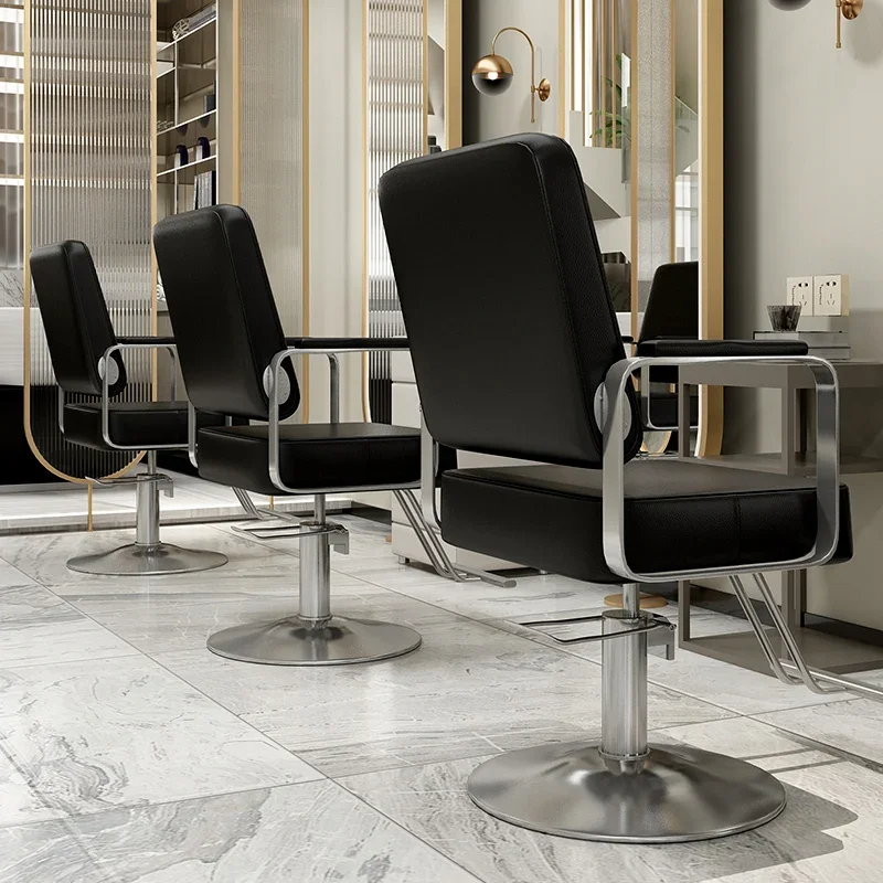 Online Celebrity Barbershop Barber Chairs Nordic Luxury Ergonomic Perm Chair Shave Metal Salon Furniture Cadeira Mocho FYBC