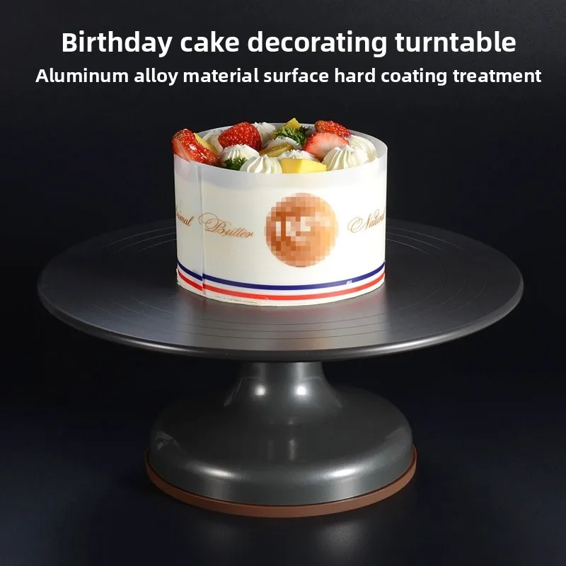 Cake Turntable Piping Table Baking Tool Set Aluminum Alloy Tray Rotating Plastering Household and Commercial Piping Table