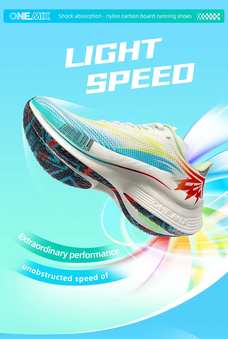 ONEMIX Beam Training Running Shoes for Men And Women Breathable Summer Sport Jogging Shoes Full Sole Nylon Plate for Training