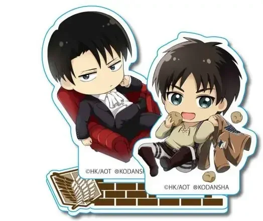 Anime Levi Ackerman Mini Figure Doll Eren Yeager Acrylic Stand Model Plate Cosplay Toy for Gift