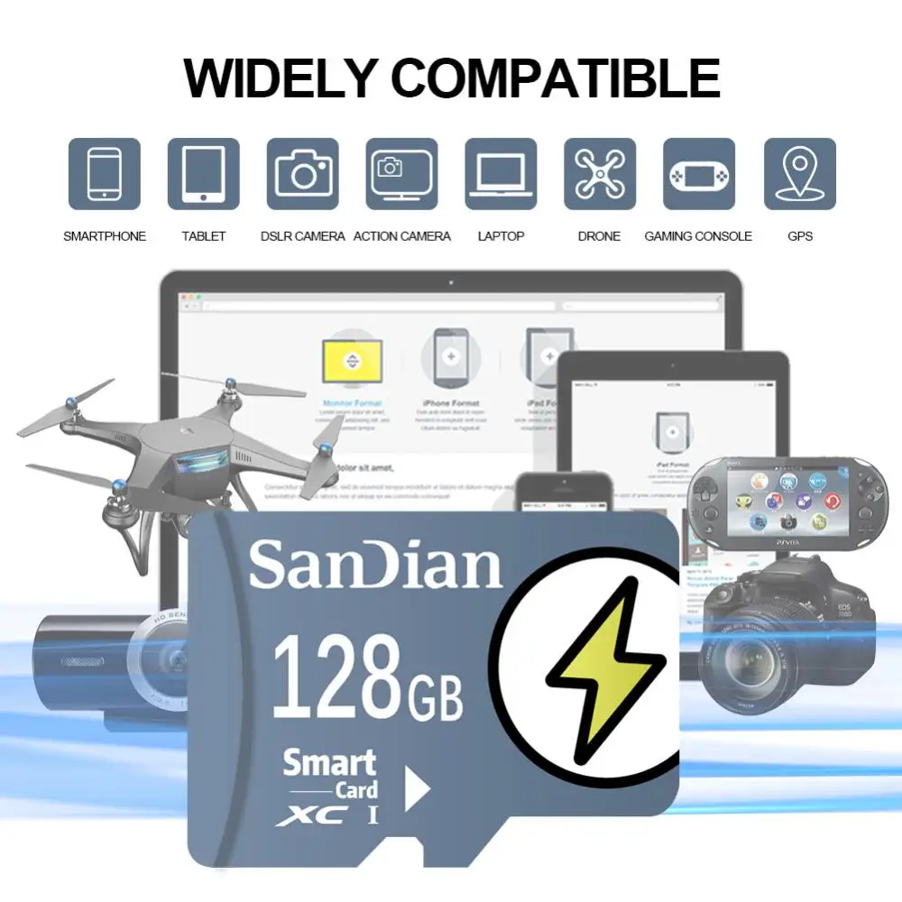 Micro TF SD การ์ด2TB 1TB การ์ดความจำ128GB Class 10 V60การ์ด TF U3 4K HD สำหรับโทรศัพท์โดรนกล้องไอน้ำเกม Ps4