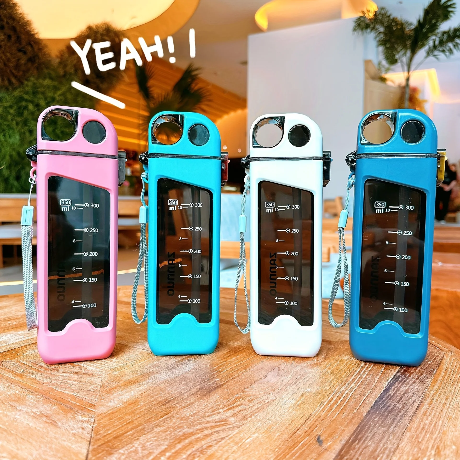 350ML Leak-Proof Insulated Water Bottle with Straw, Durable Plastic Sports Cup for Outdoor Activities, Travel & Birthday Gifts