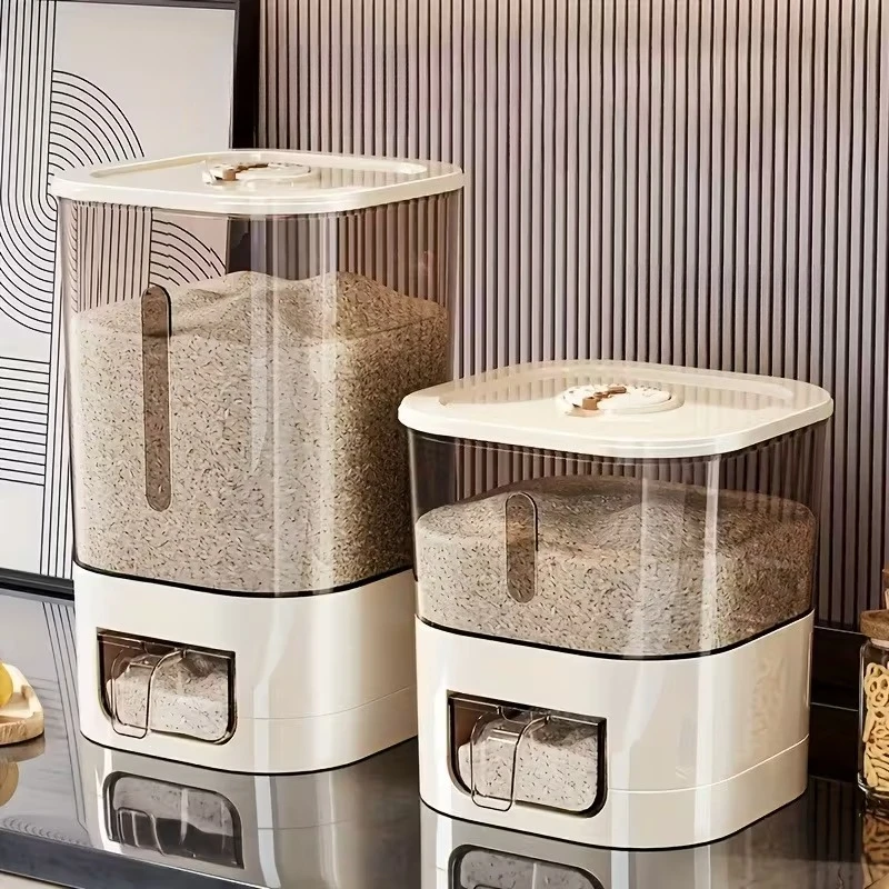 

5/10KG Automatic Rice Storage Box-Large Capacity,Moisture-proof Sealed Rice Storage Suitable for Grains,Flour,Kitchen Supplies