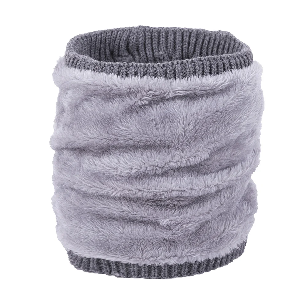 

Circle Scarf Knit Neck Warmer Winter Thick Lined Woolen Warm Windproof Soft Scarf For Women One Size Fit Most Dark Grey