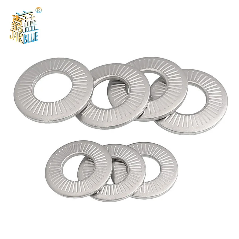 

2/ 5/ 10/20/ 50pcs M3 M4 M5 M6 M8 M10 M12 M16 M20 304 Stainless Steel Locking Washer Printing Oblique Lock Washers