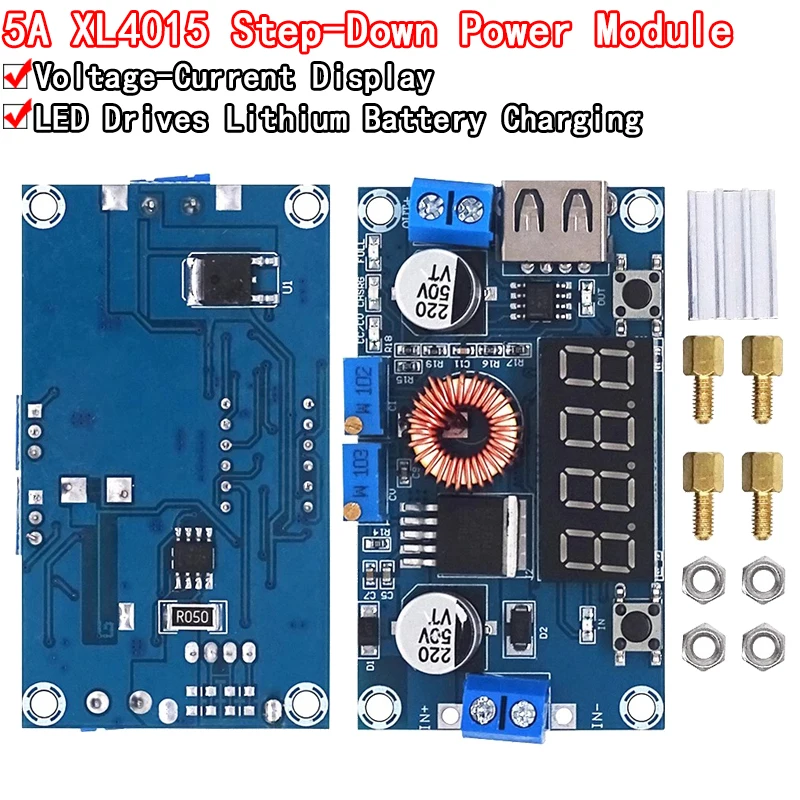 DC-DC 5A XL4015 Digital LED Drive Lithum Battery Charger Module CC/CV USB Step Down Buck Converter With Voltmeter Ammeter