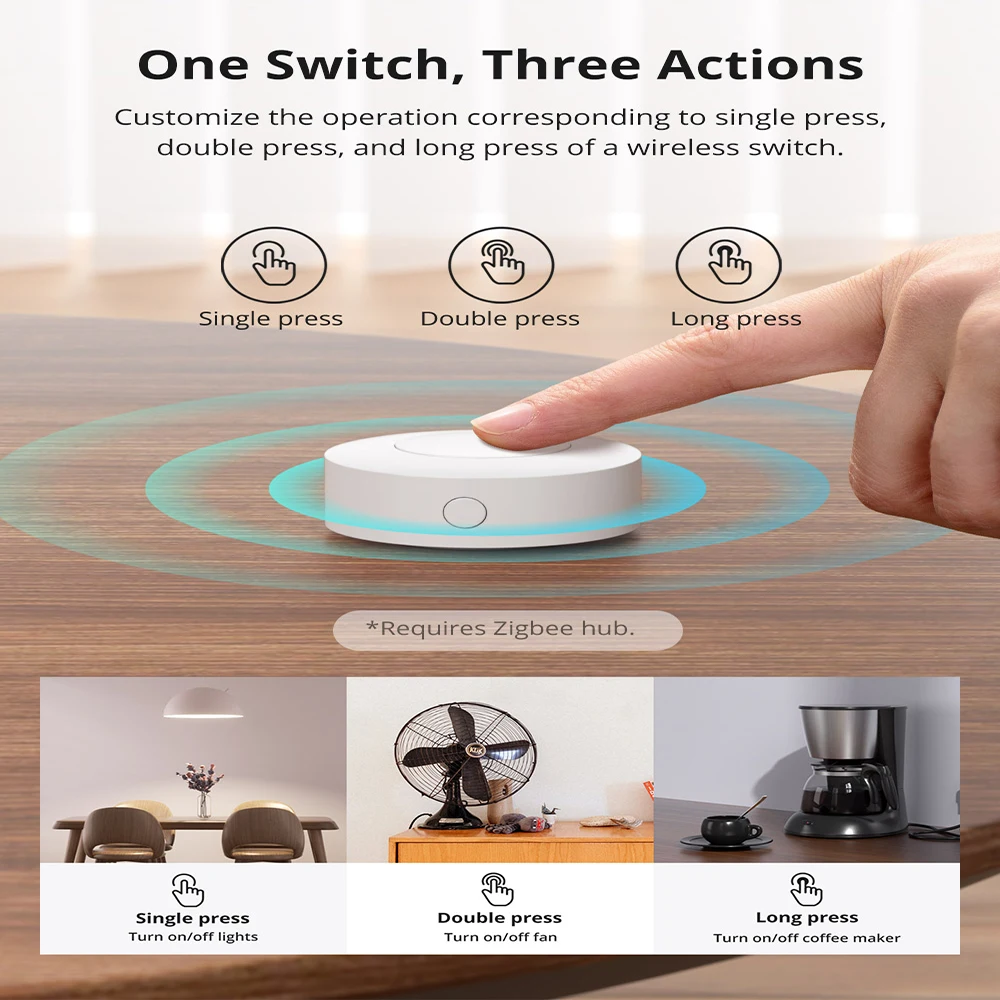 SONOFF SNZB-01P Zigbee Smart Wireless Switch Smart Scene Via EWeLink Two-Way Control With Ultimate Wall Switch NSPanel Pro