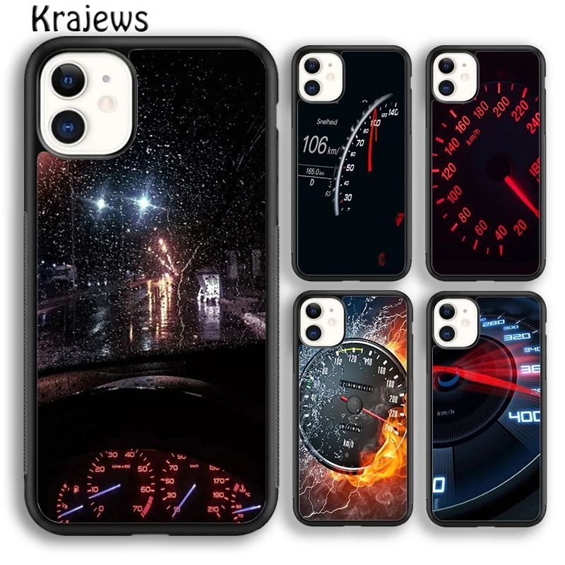 Krajews Car Speedometer Soft Phone Case Cover For iPhone 16 15 SE2020 14 6 7 8 plus 11 12 13 pro max coque Shell Fundas