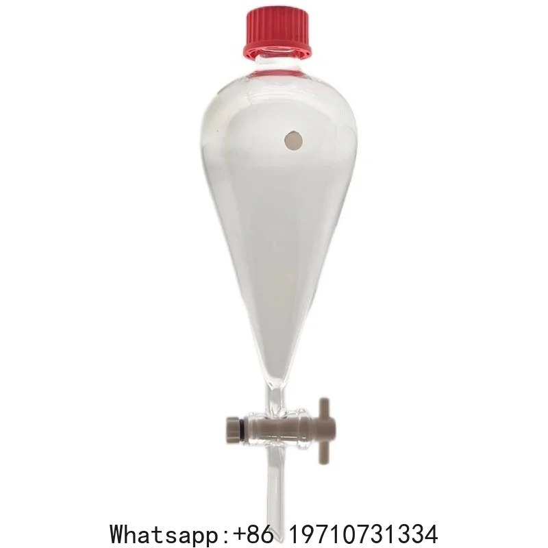 External screw separation funnel, pear-shaped separation funnel, high borosilicate glass PTFE piston funnel