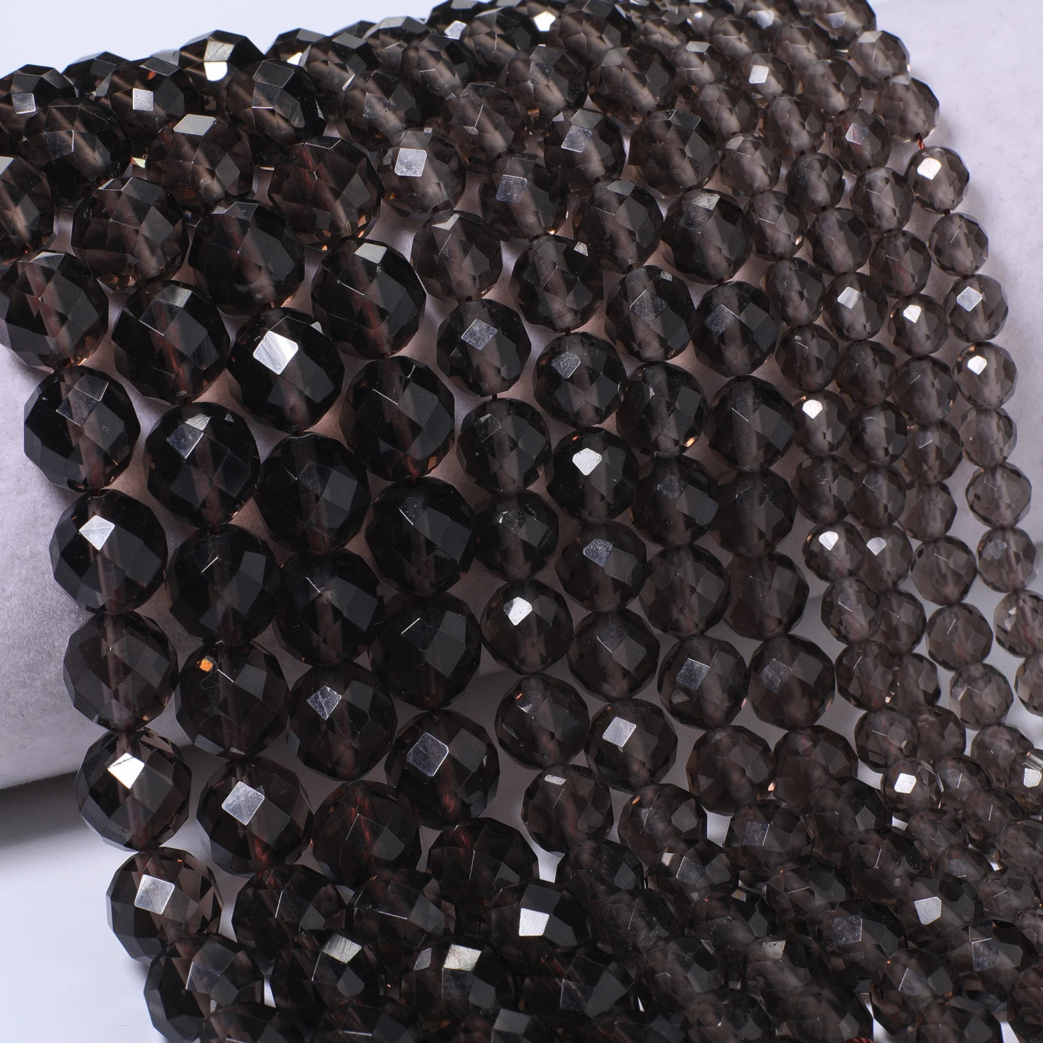 Natural Ice Obsidian Faceted Round Beads High Quality Stone Luxurious Finish for Jewelry Making DIY Energy Bracelet 6/8/10mm
