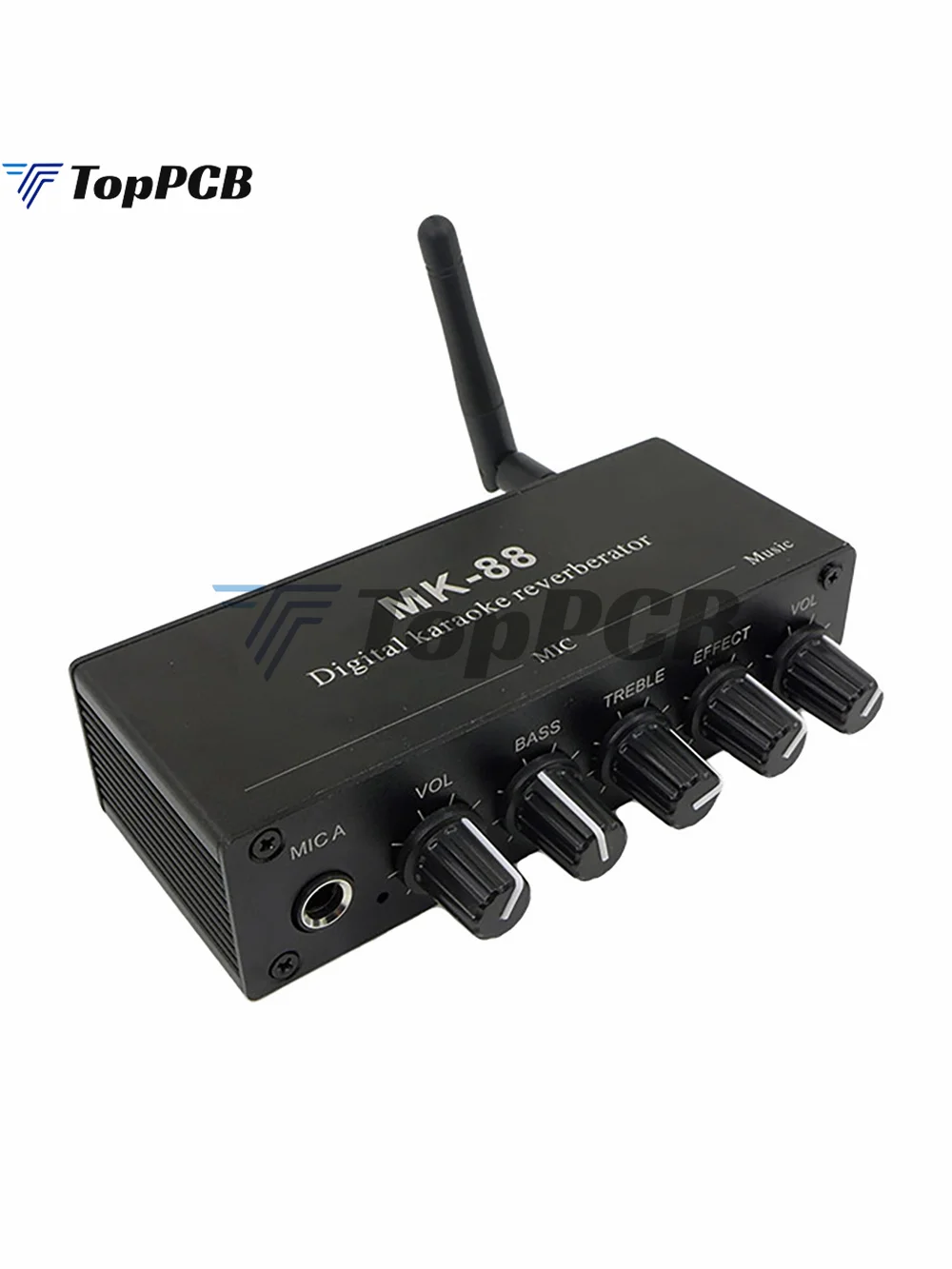 MK-88 Digital Karaoke Reverberator Microphone Mixer Bluetooth Coaxial Decoder Volume Treble Bass Control for TV Phone Speaker