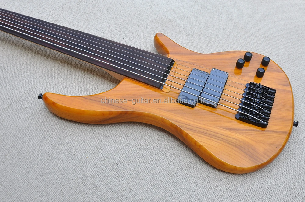 Bajo eléctrico Flyoung amarill - Bass Guitar Fretless reseña y precio