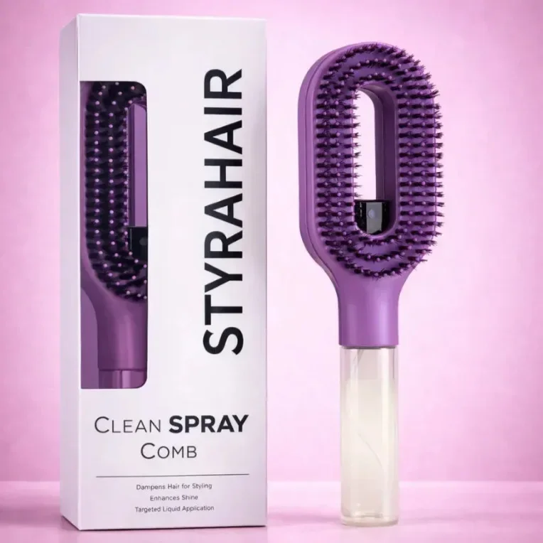 2-in-1-Sprüh-Massagekamm mit ätherischem Öl, Wassersprühflasche, antistatischer Kopfhautmassager zur Haarentwirrung, tägliche Haarpflege für den Salon – Detail 5