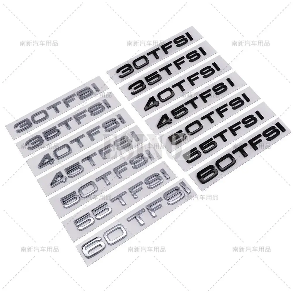 Car Styling 30 35 40 45 50 55 60 TFSI ABS Adhesive Emblem Rear Trunk Badge Sticker Decal for Audi A4 A5 A6 A7 A8 Q3 Q5 Q6 Q7 Q8