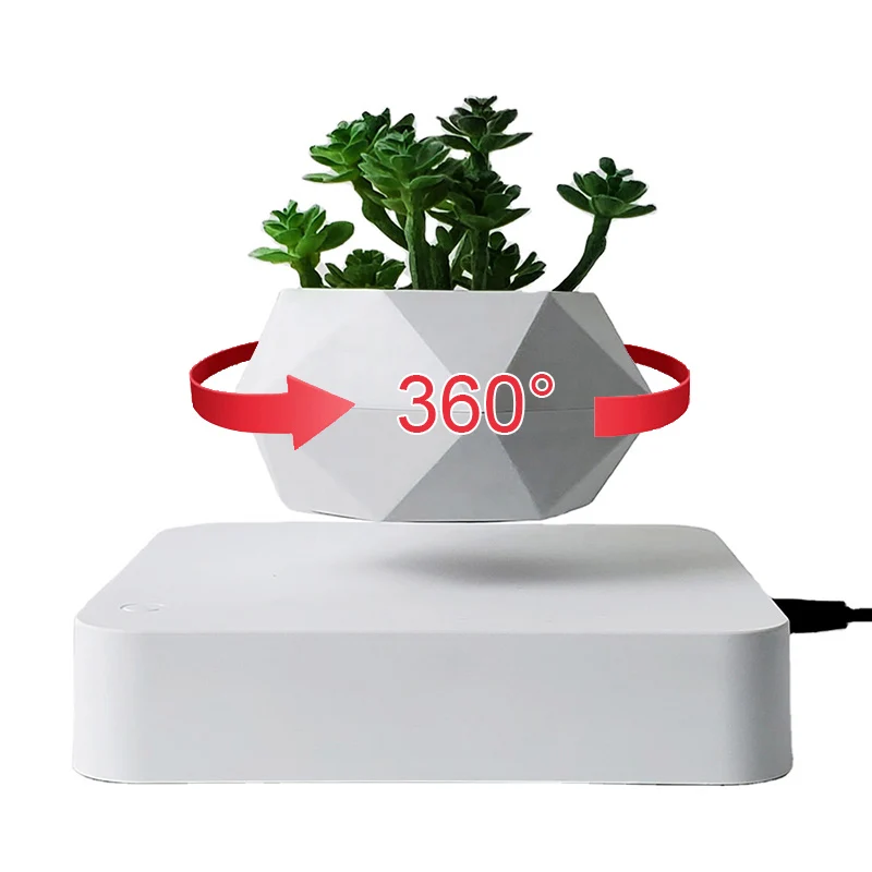 Floating Magnetic Bonsai Pot Office Desk Accessories Levitation Ornaments Aesthetic Room Decor Modern Home Decoration Flower Pot