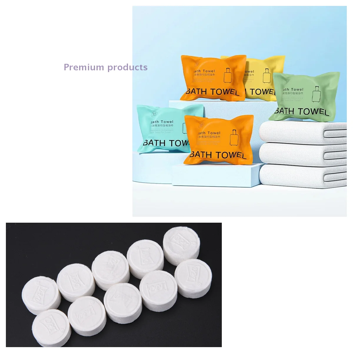 70x140 سنتيمتر منشفة حمام مضغوطة سميكة وموسعة المتاح السفر المحمولة التعبئة والتغليف المستقلة غير المنسوجة منشفة استحمام