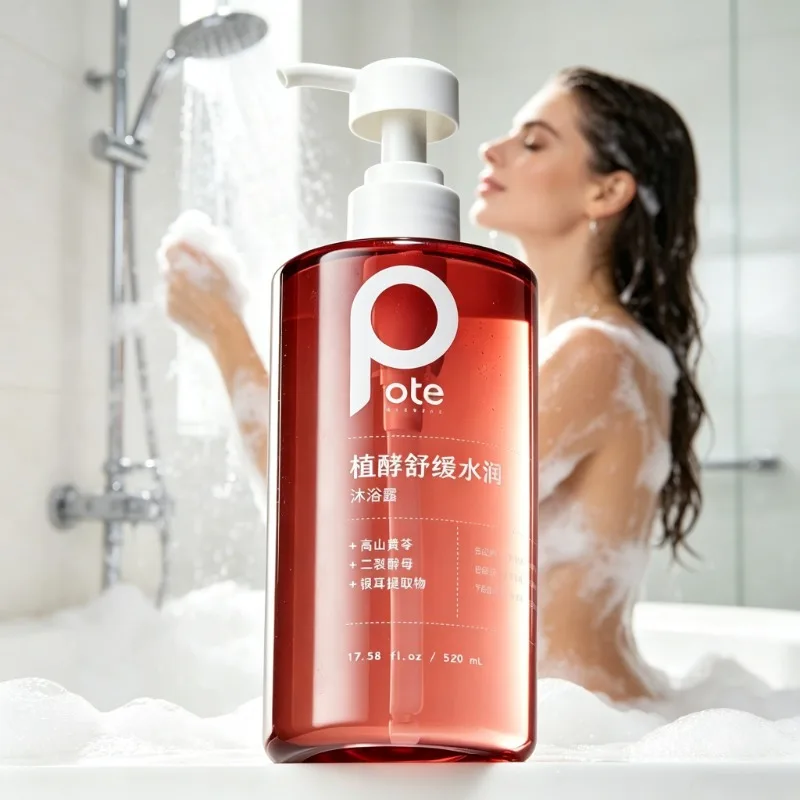pote-プラント発酵成分配合の保湿ボディウォッシュ。肌を優しく鎮静させ、潤いを与え、香りが長持ち。乾燥肌に最適。