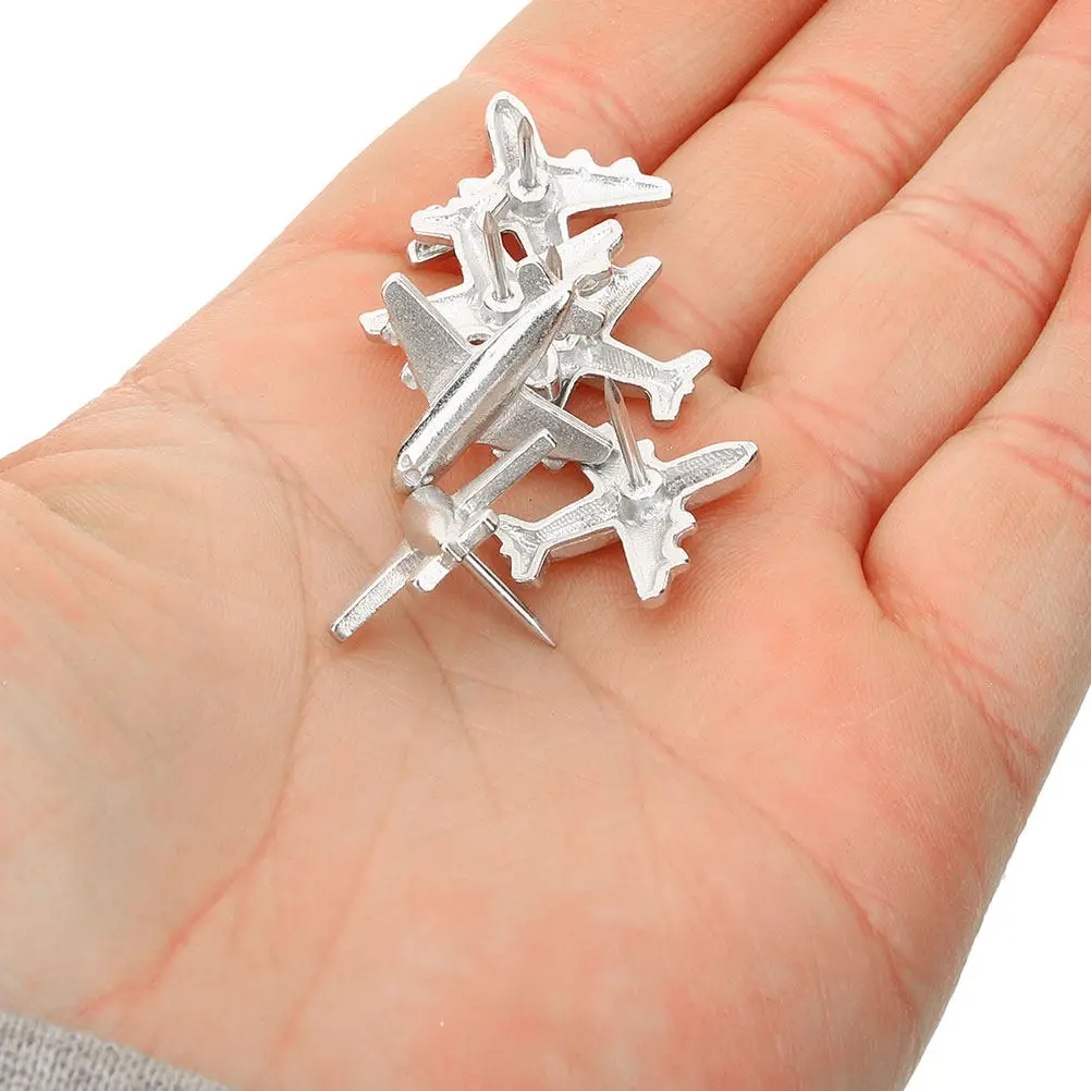 

24 шт. милых металлических кнопок-гвоздиков в форме самолетов для досок объявлений, фотографий из путешествий, декорации для карт мира