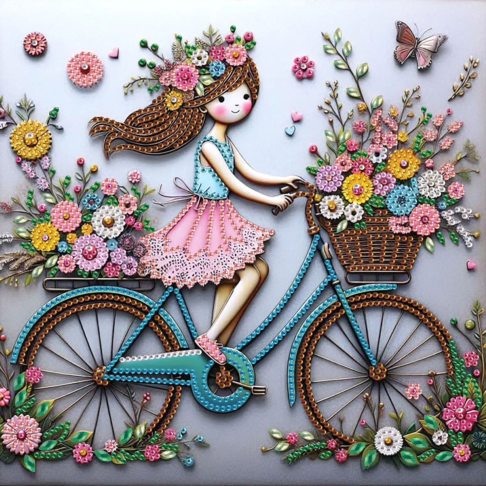 Ride a bike Shape Diamond Art Painting Kit for Adult Beginner,Crystal Diamond Dot Kit for Home Wall Decoration Giftos