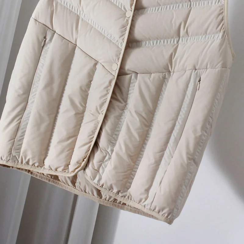 Imagem -05 - Ultra Leve Pato Branco para Baixo Colete Parkas Outono Inverno Quente com Capuz para Baixo Colete Feminino Senhoras Curto sem Mangas Tanque Jaqueta 2023