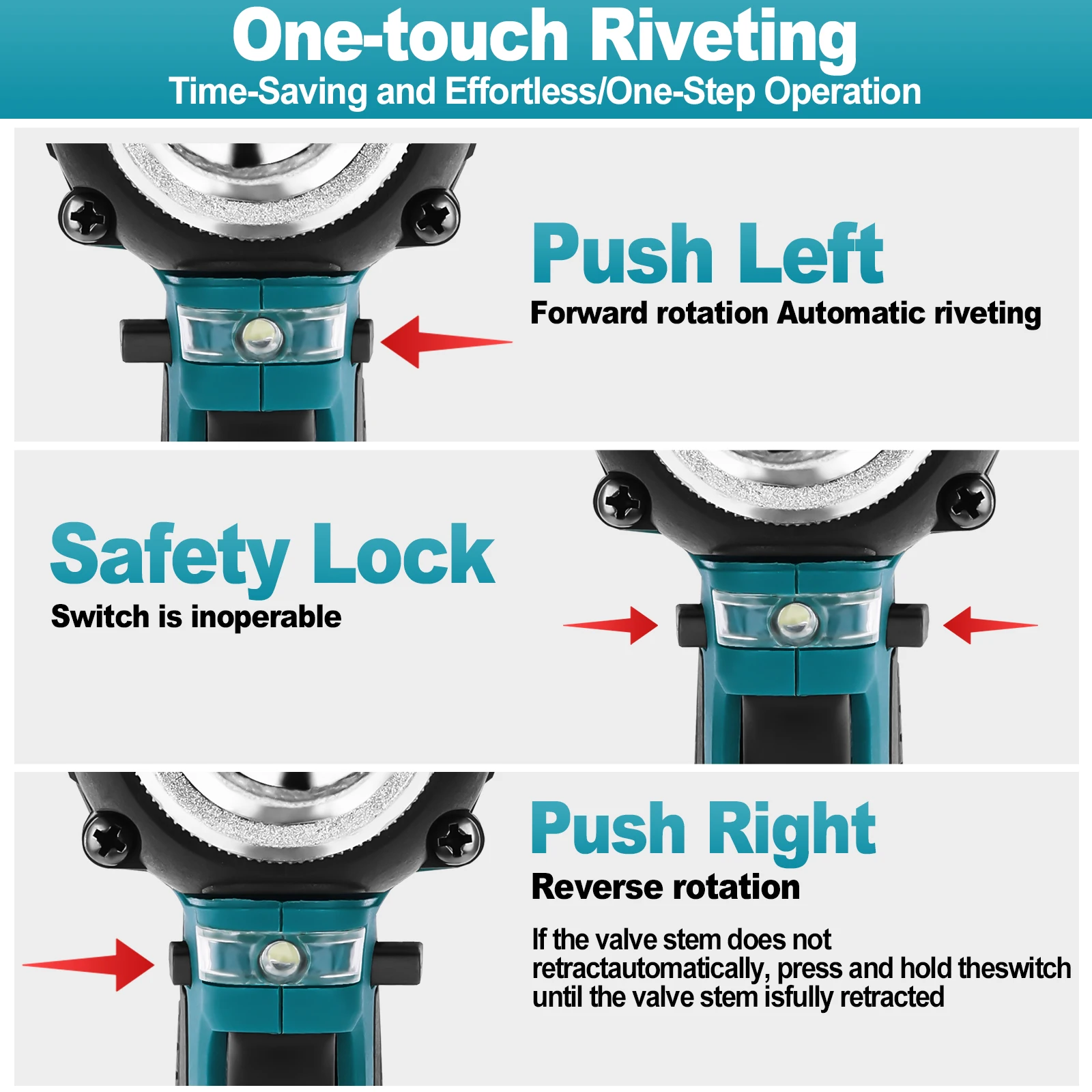 Pistola per rivettatrice elettrica senza spazzole Pistola per dadi per rivettatura automatica senza fili Utensili elettrici per inserto per trapano per Makita 18V per la costruzione