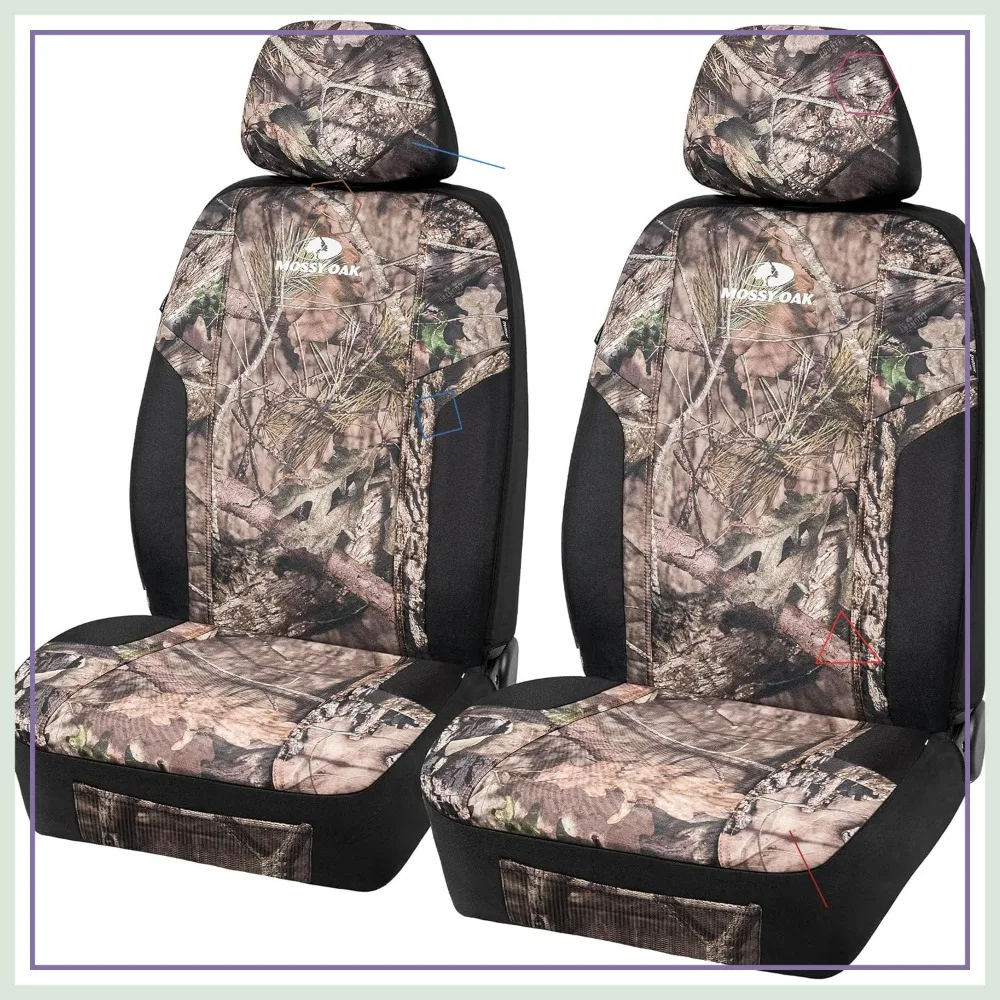 

Universal Low-Back Camo Seat Covers, Airbag Compatible, Premium Rip-Stop Oxford Fabric for Cars, SUVs, Trucks