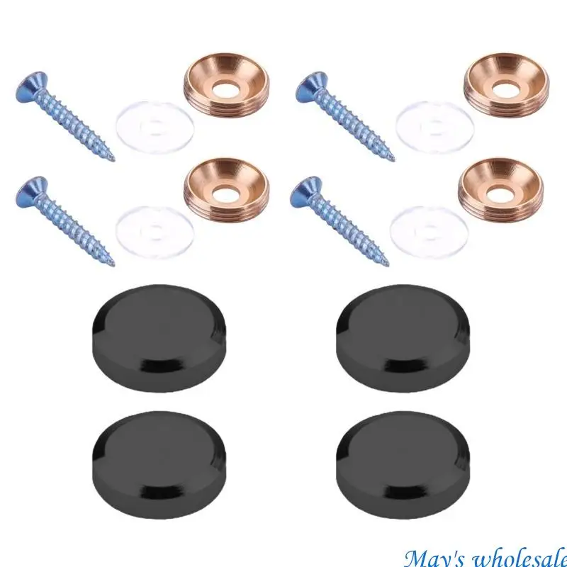 

4Pcs Glass Fasteners Zincs Alloys Decoration Screw Covers Mirror Screws Caps Cover Nails Fasteners Flat Decorative Caps 448A