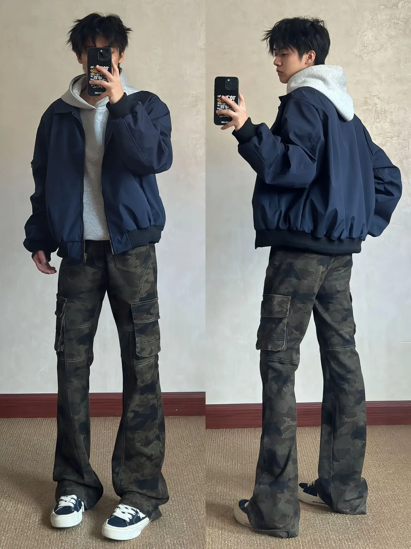 

Американские ретро-брюки с камуфляжным принтом для мужчин, весенне-осенние, зауженные, в стиле High Street, прямые джинсы, модные, прямого кроя