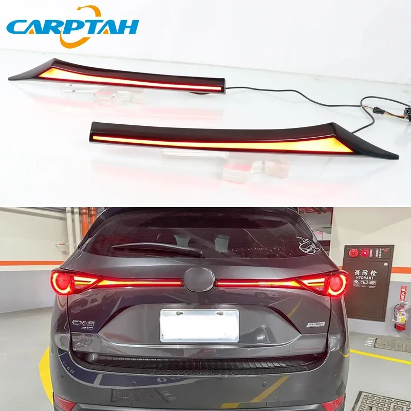 Car LED Rear Bumper Lamps For Mazda CX-5 2017 2018 2019 2020 Fog Lamps Brake Turn Signal Reflector Indicators Taillights