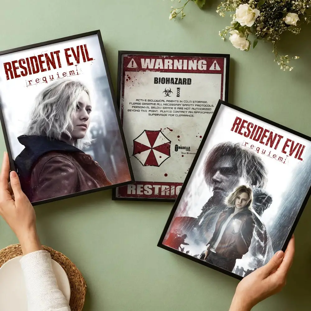 R-Resident E-Evil Game Poster Stickers HD Painting Self-Adhesive Art for Bedroom Living Room Home Decor Modern Wall Decals Gift