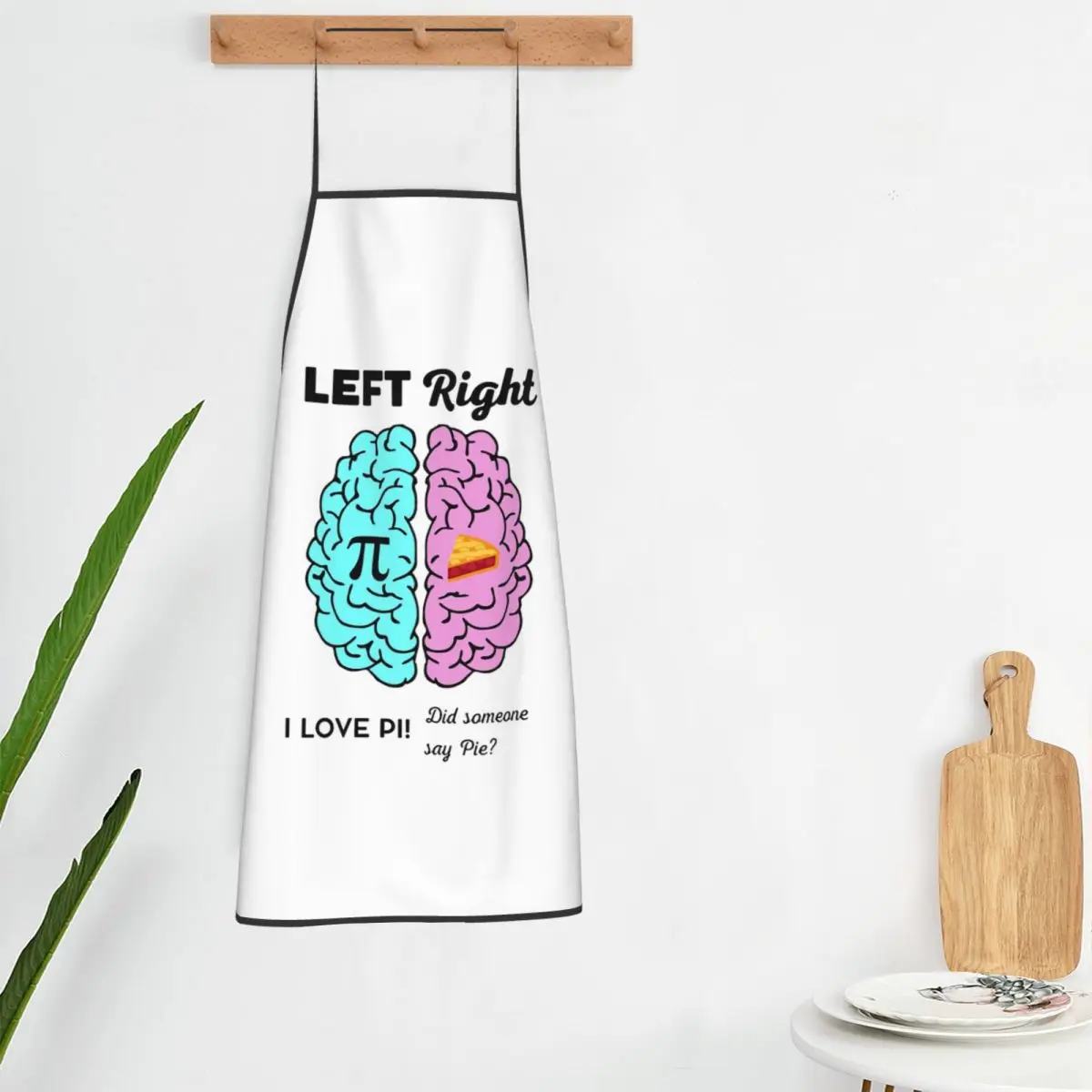 Left Right Brain Hemisphere Pi Pie Math Joke Aprons Chef Cooking Tablier Sleeveless Bib Kitchen Cleaning Pinafore for Women Men