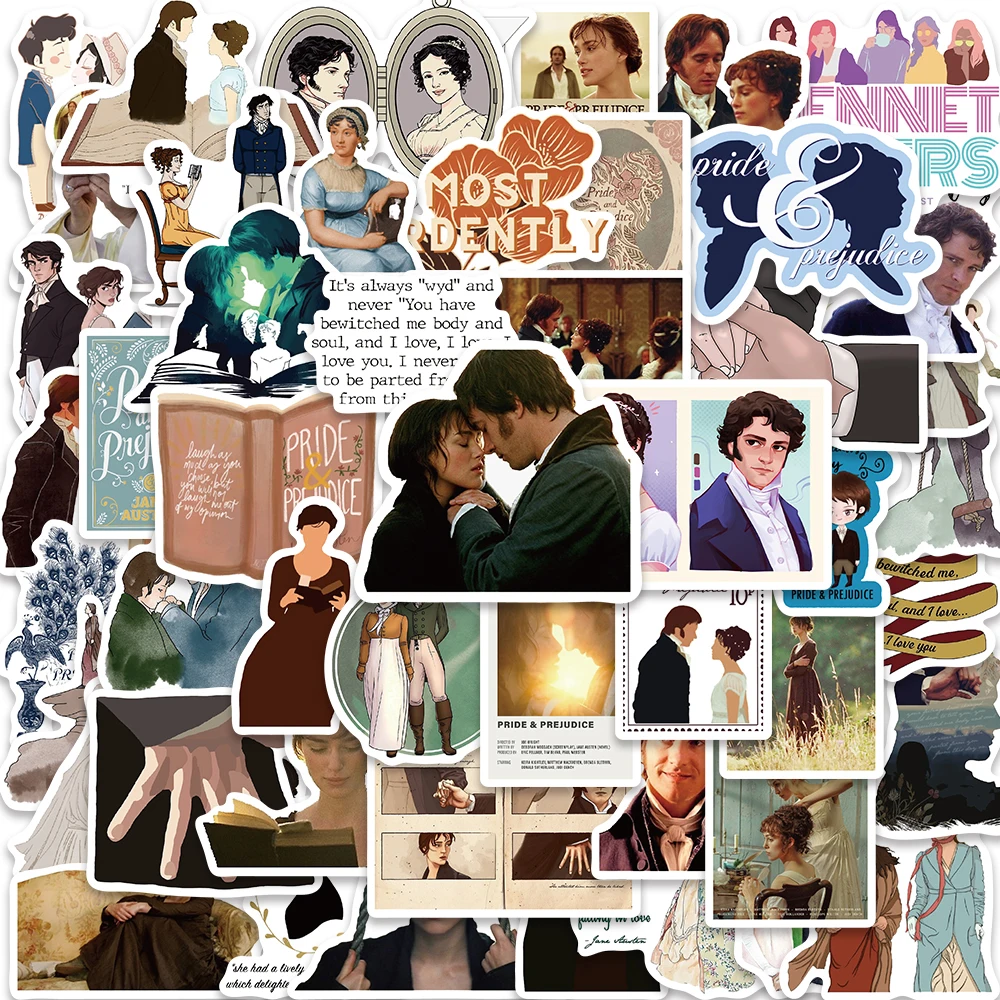 

50PCS TV Show Pride and Prejudice Graffiti Art Stickers Aesthetic Decals Laptop Scrapbooking Laptop Water Bottle Sticker Gift