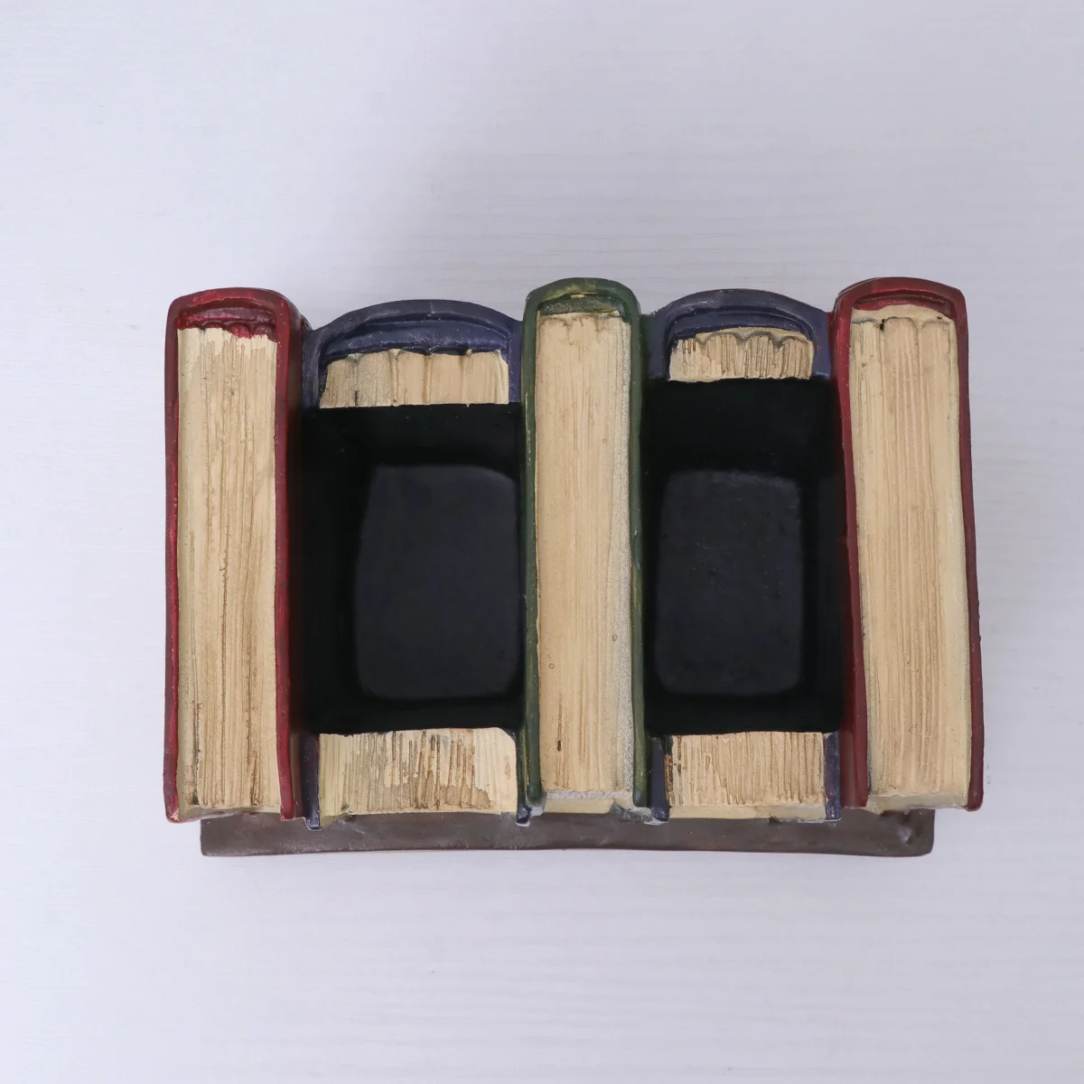 

Vintage Resin Book Shelf Pen Holder Retro Books Shape Organizer Desktop Decoration Storage for Pens Pencils Markers Rulers