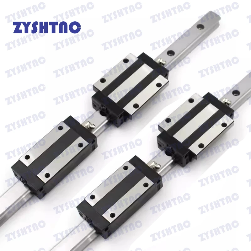 2pcs HGR15 linear guide rail any length 4pcs linear block carriage HGH15CA /flang HGW15CC HGH15 CNC parts