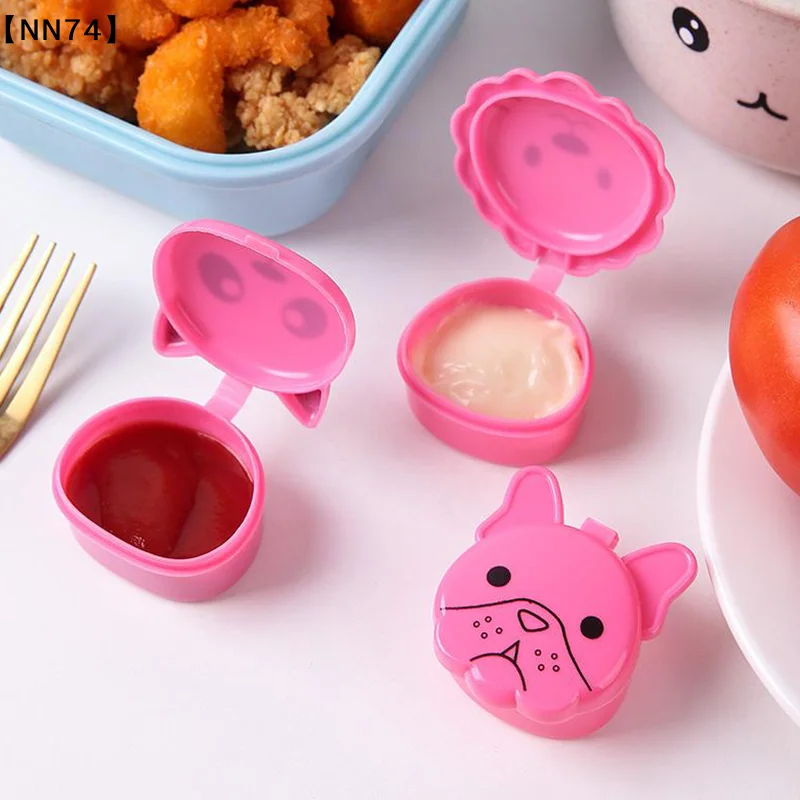 3PCS Mini Sauce Box Squeeze Sauce Bottle Plastic Bottle Seasoning Bottle Storage Box Cartoon Cooking Seasoning Salad Bottle[J]