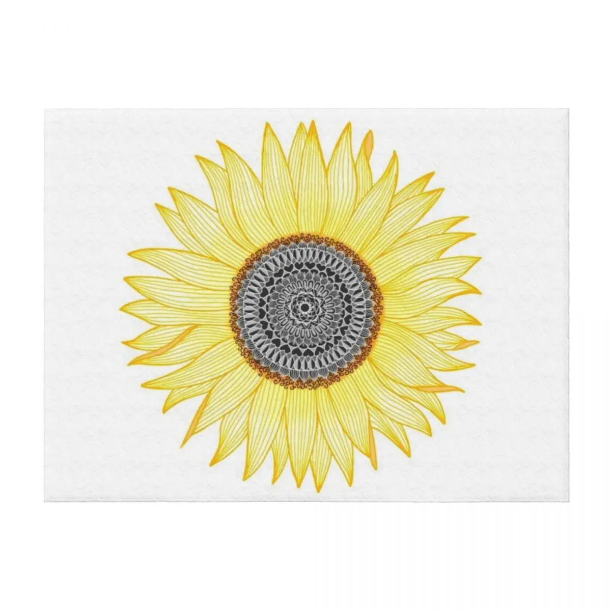 

Golden Mandala Sunflower Throw Blanket Personalized Gift Polar Hair Cute Blankets