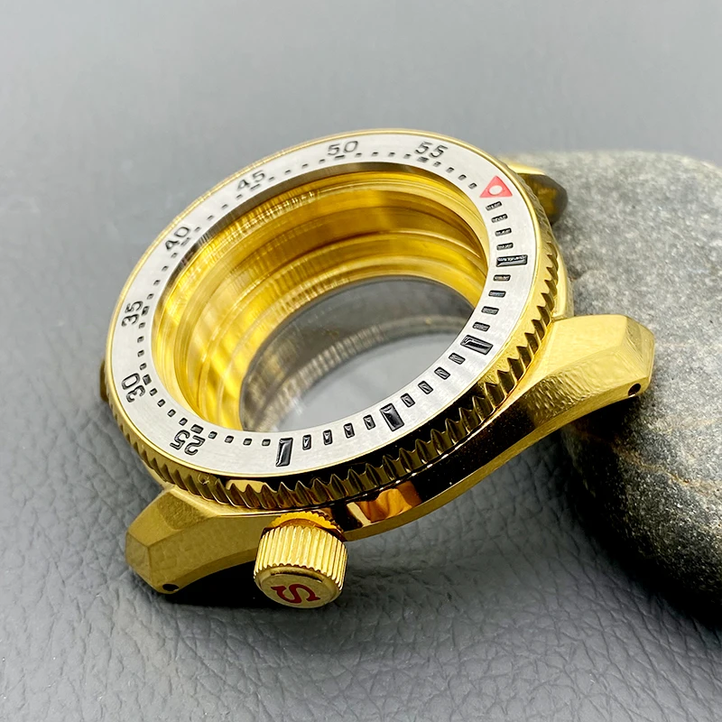 42mm Mod Gold SPB185 SPB187 Replace Case 28.5mm Dial Fits NH35 7S 4R Movement 20ATM Waterproof Men Diving Watch Cases Customized