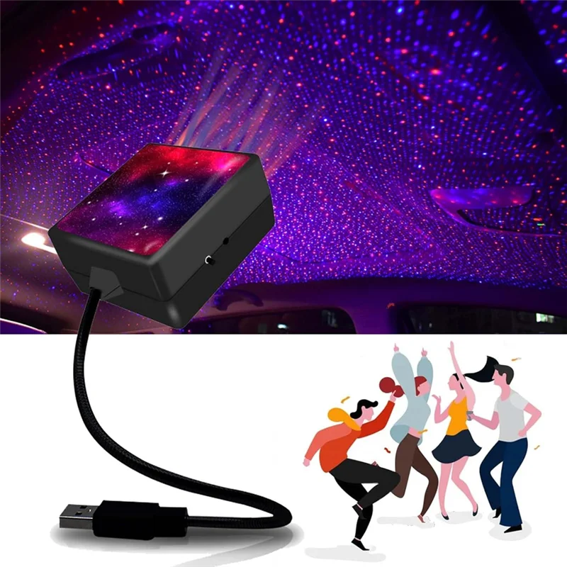 LICE-Mini Led مصباح الإسقاط ليلة النجوم، أضواء سقف النجوم للسيارة، سقف المنزل الرومانسي USB ضوء الليل - التوصيل والتشغيل