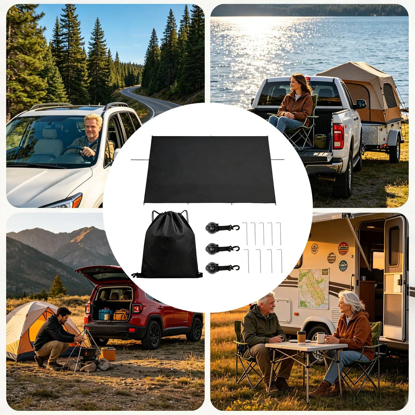 Tente de hayon pour SUV, abri de change de vêtements pour voiture, tente de protection pour hayon de véhicule, pour remorque, fourgon, véhicule à hayon, camping-car, pique-nique, plage