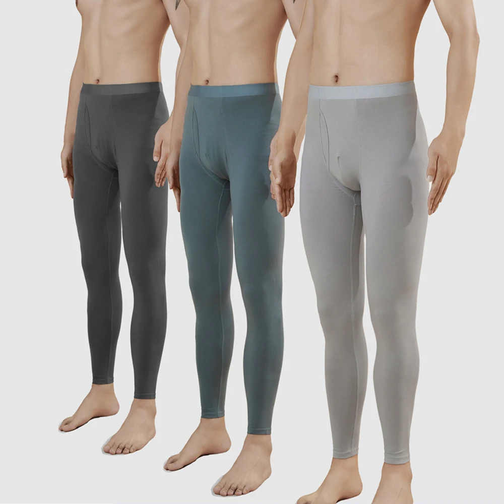 Men Thermal Underwear Pants High Quality Big Pouch Boxers Underwear Long Johns Mens Cotton Thin Thermal Underwear Leggings Pants
